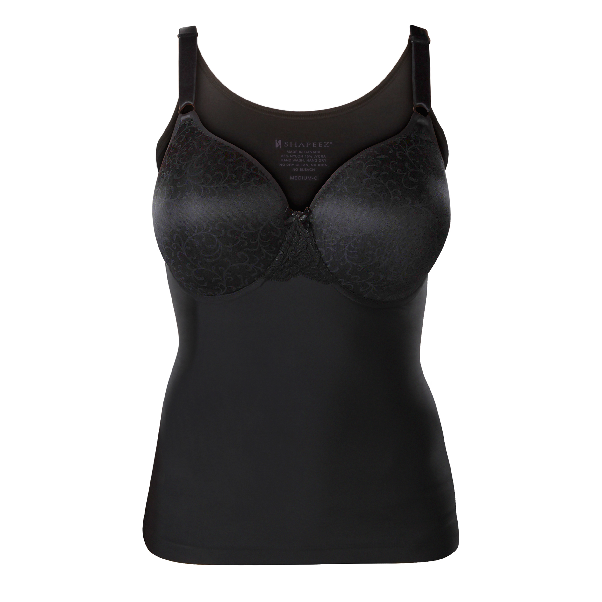 Ultimate Pretty: Cami-Style, Back-Smoothing Bra w/Body-Shaping Underwire  Foam-Cup (Black, Small, A) at  Women's Clothing store